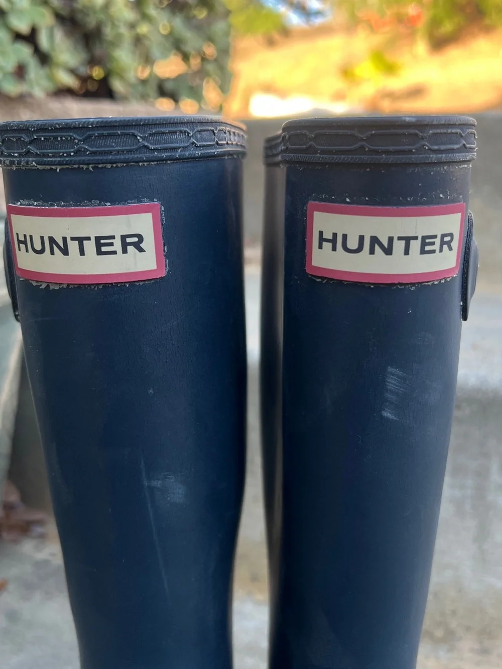 Hunter Navy Blue Kids Rain Boots size 3G/2B